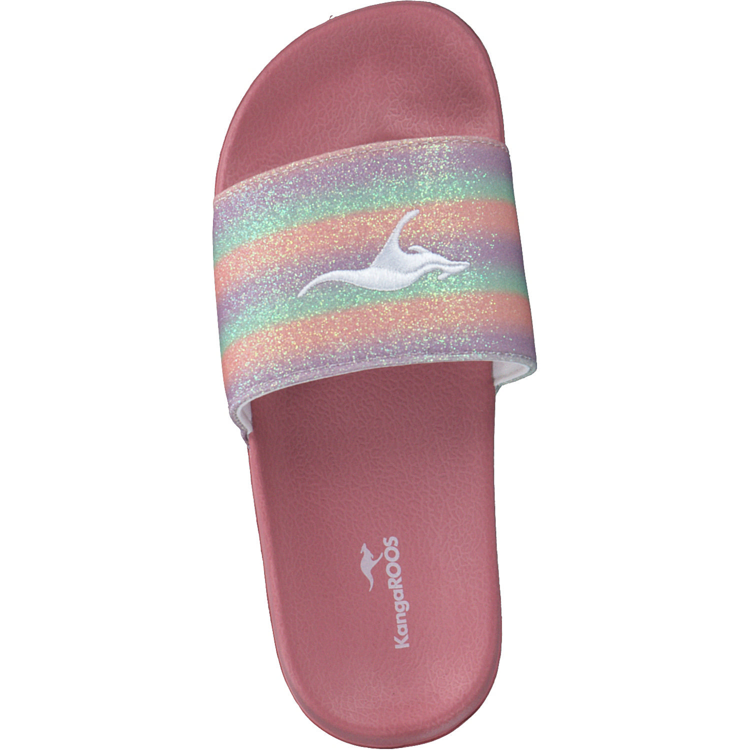 KangaROOS K-Slide Shine 18574, Badeschuhe, Kinder, daisy pink/rainbow