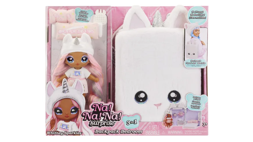 Na! Na! Na! Surprise 3-in-1 Backpack Bedroom Unicorn Playset- Whitney Sparkles
