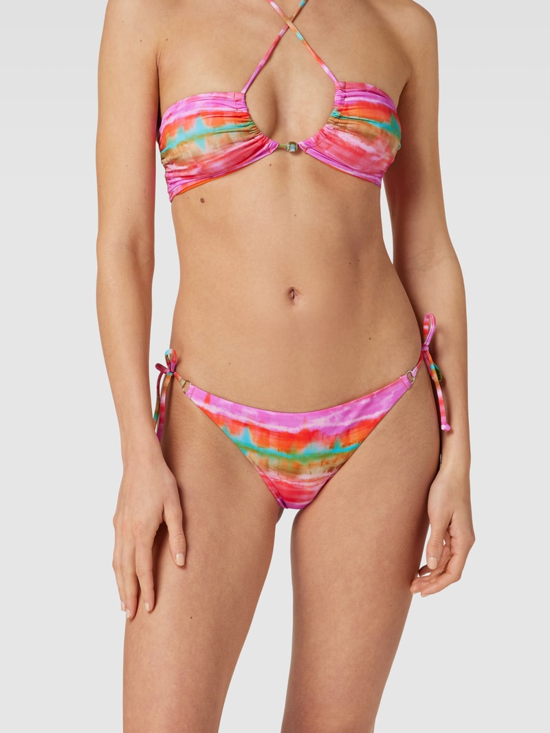 Bikini-Slip mit Allover-Muster Modell 'LINA MERIDA' in neon pink