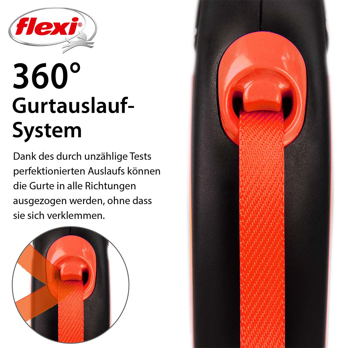 flexi New NEON Gurtleine schwarz/neon orange S 5m bei ZooRoyal