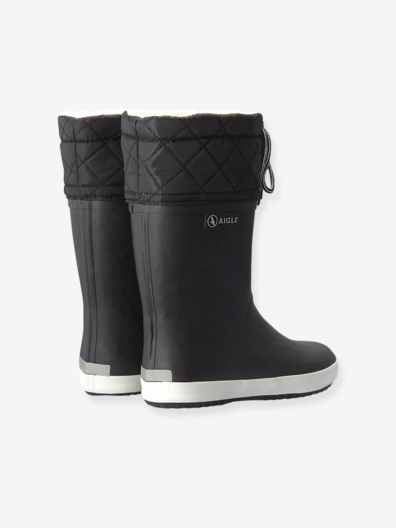 Bottes de pluie fourrées enfant Lolly Pop Giboulée AIGLE® marine blanc