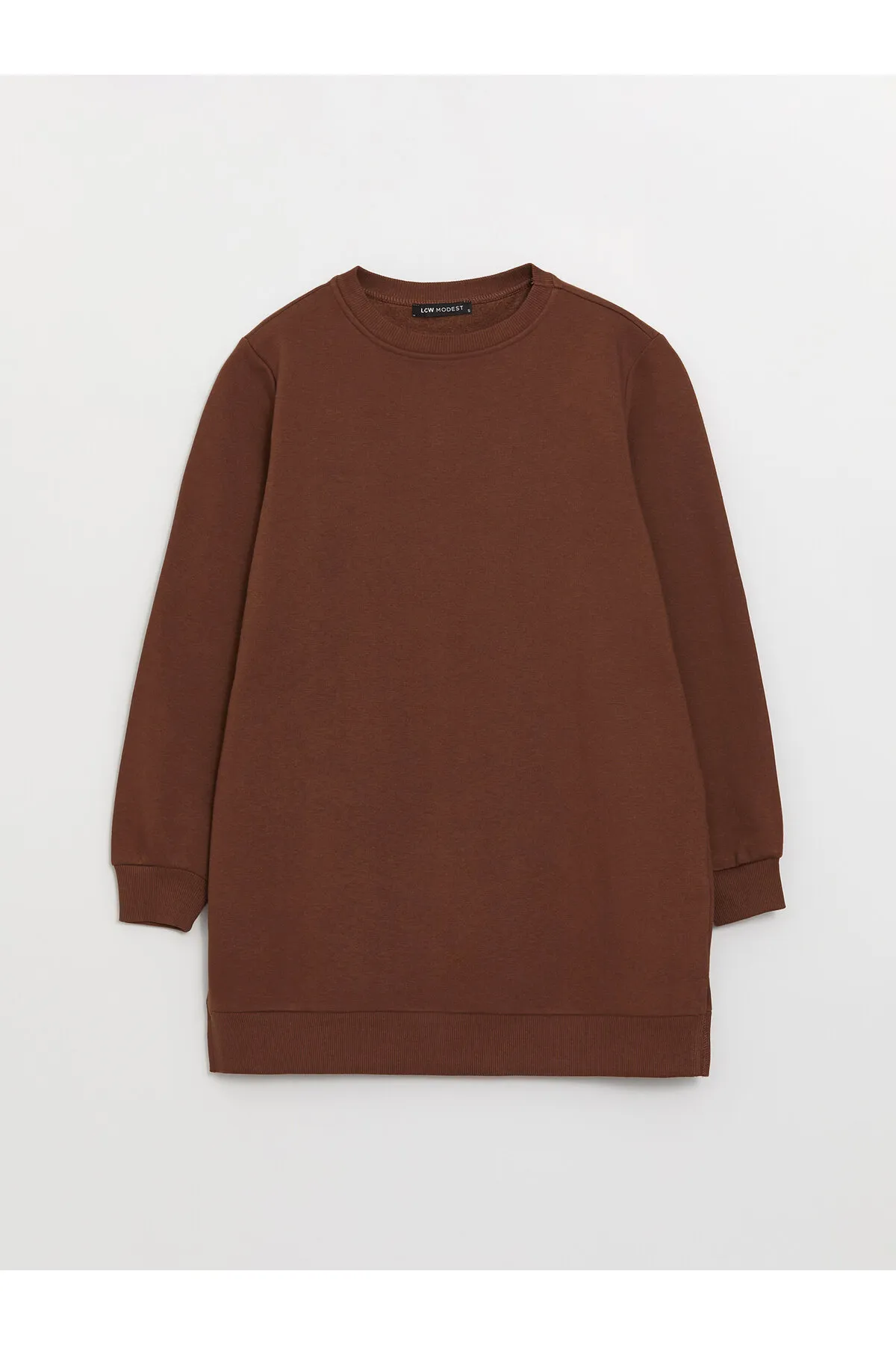LC Waikiki  Rundhalsausschnitt, einfarbig, langärmelig, Damen-Sweatshirt-Tunika