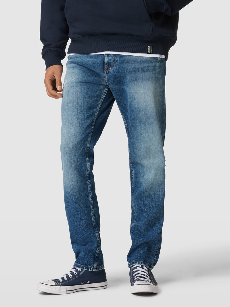 Slim Fit Jeans im Used-Look Modell 'AUSTIN' in jeans