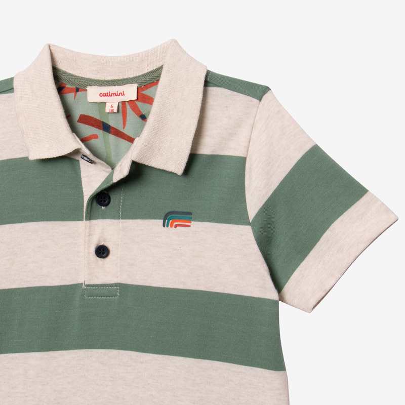 Polo garçon rayures vert Catimini
