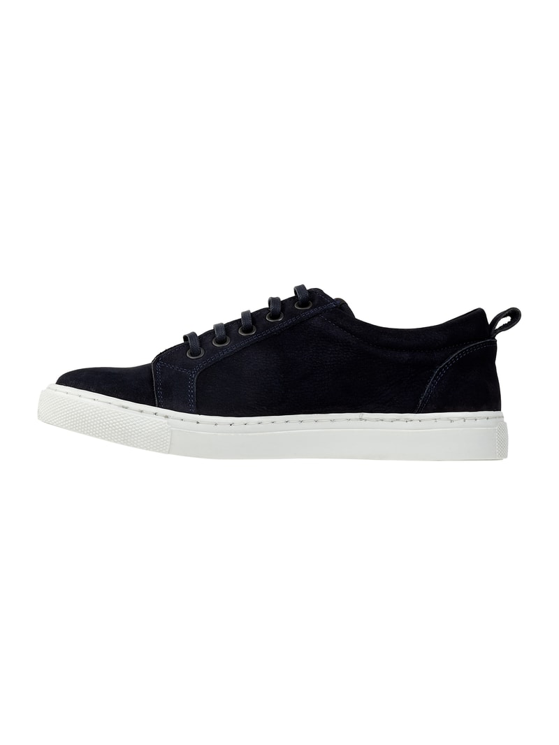 Sneaker aus Veloursleder in dunkelblau