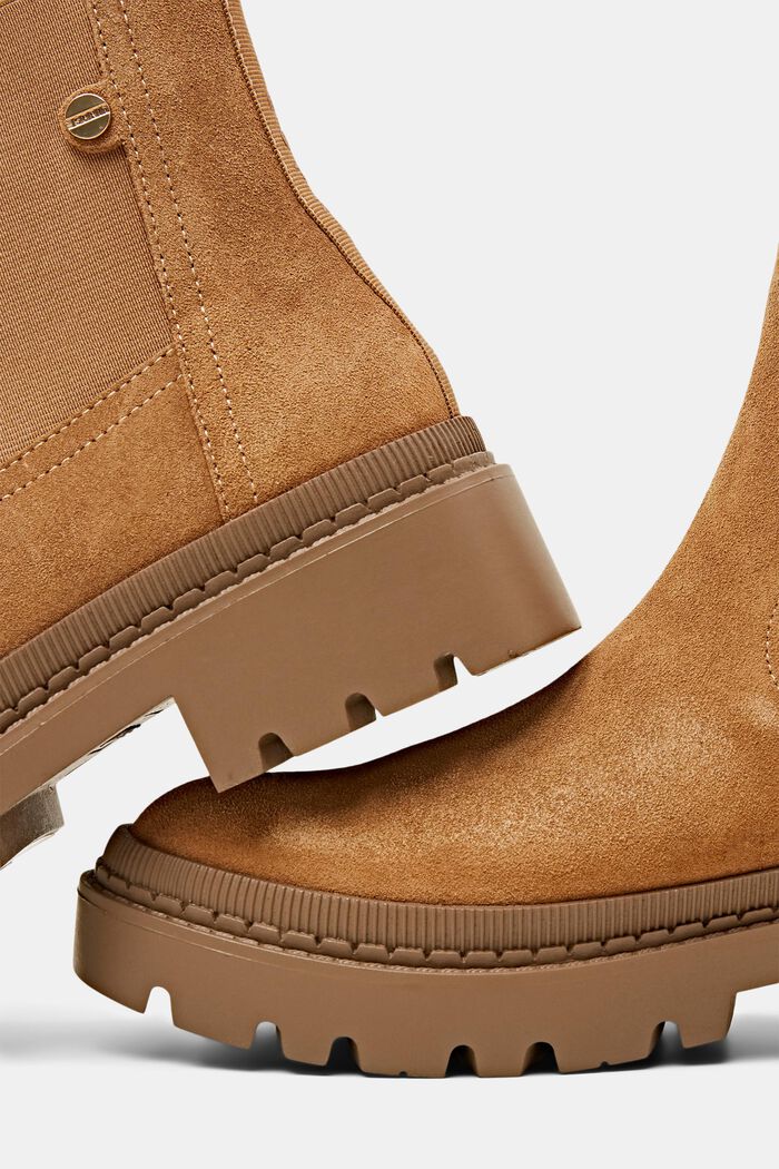 Boots aus echtem Veloursleder