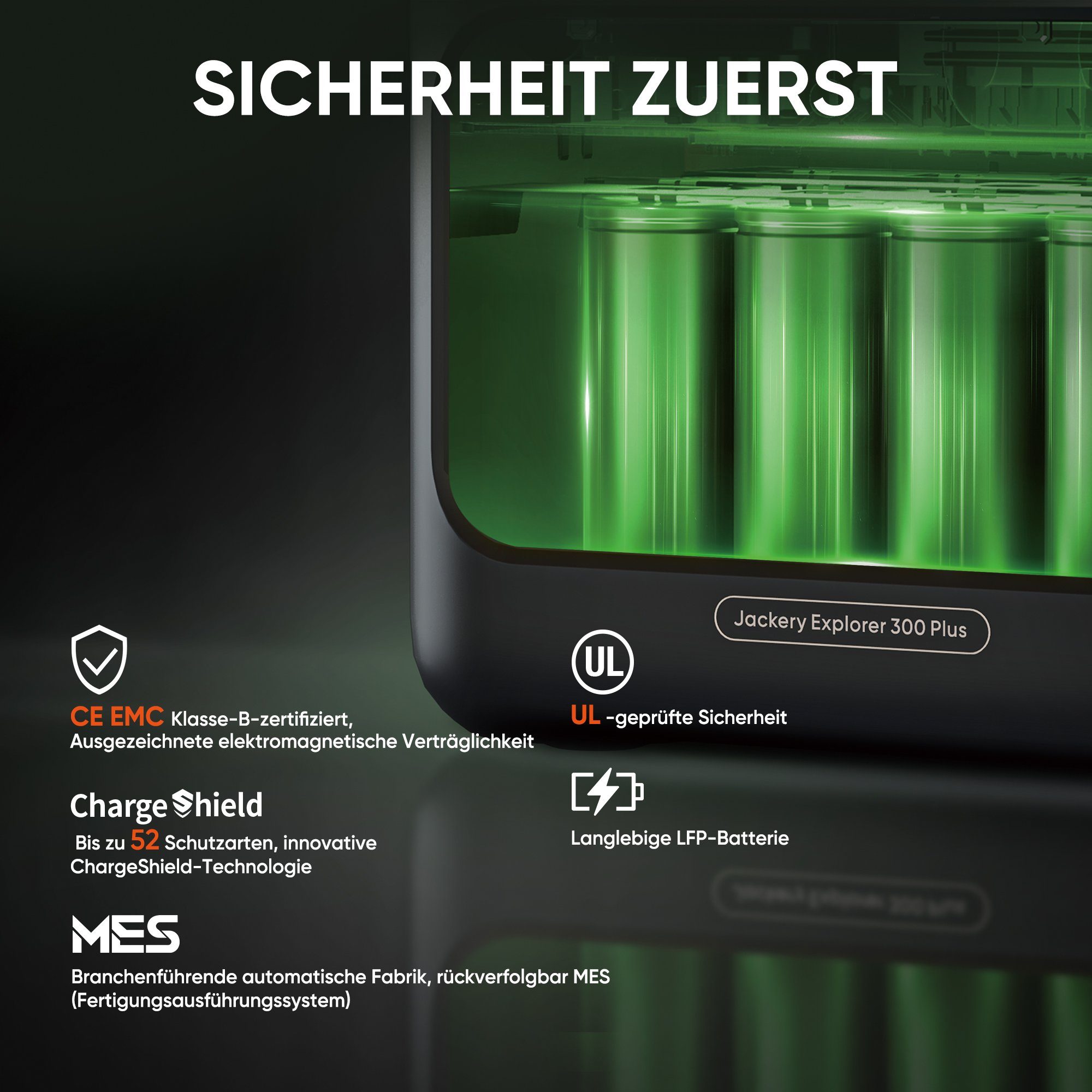 Jackery Stromerzeuger Explorer 300 Plus Tragbare Powerstation 288Wh, 0,60 in kW, LiFePO4 Akku für Outdoor Camping