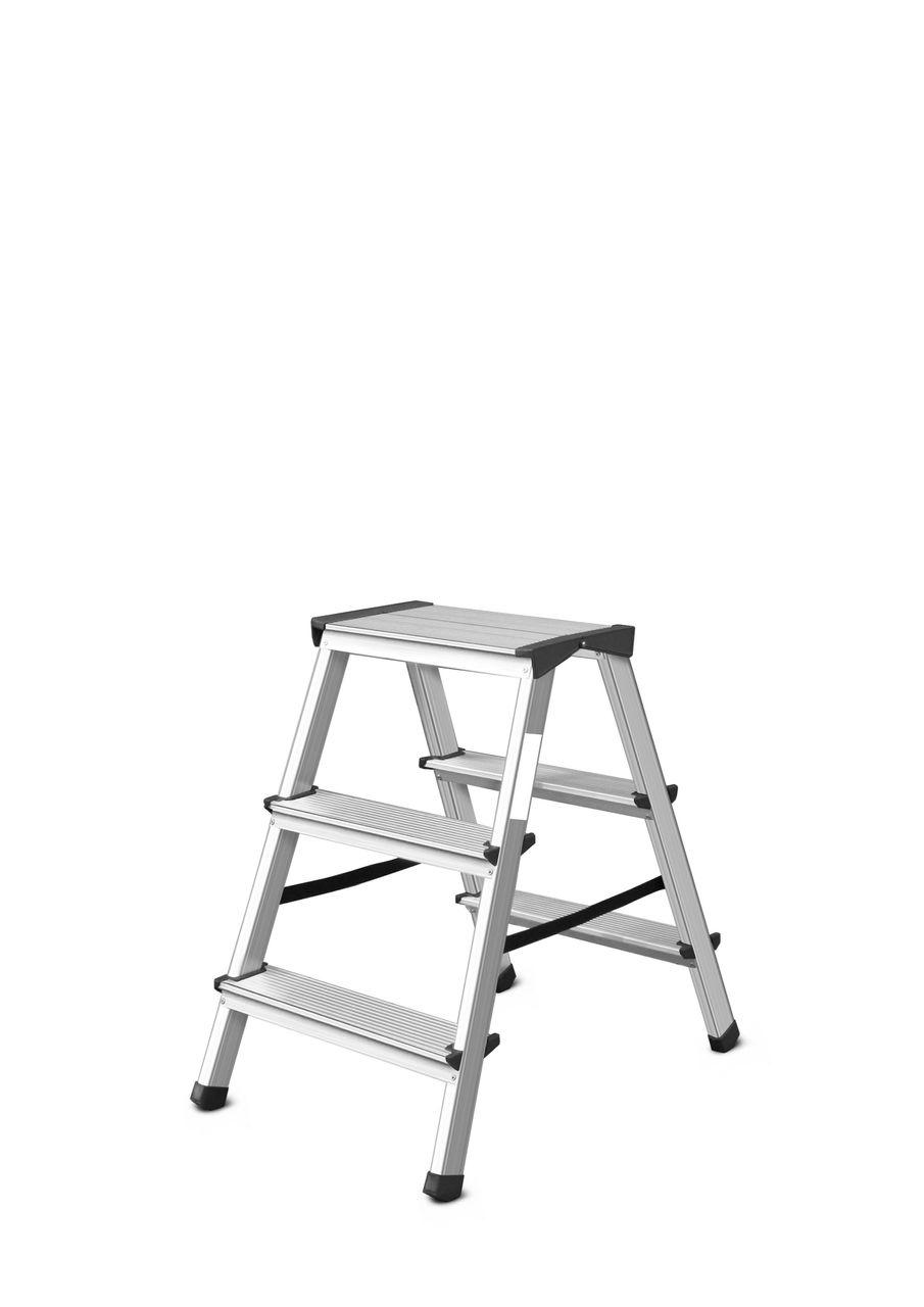 Vago-Tools Leiter Trittleiter Klappleiter zweiseitige Haushaltsleiter 2x3 Stufen