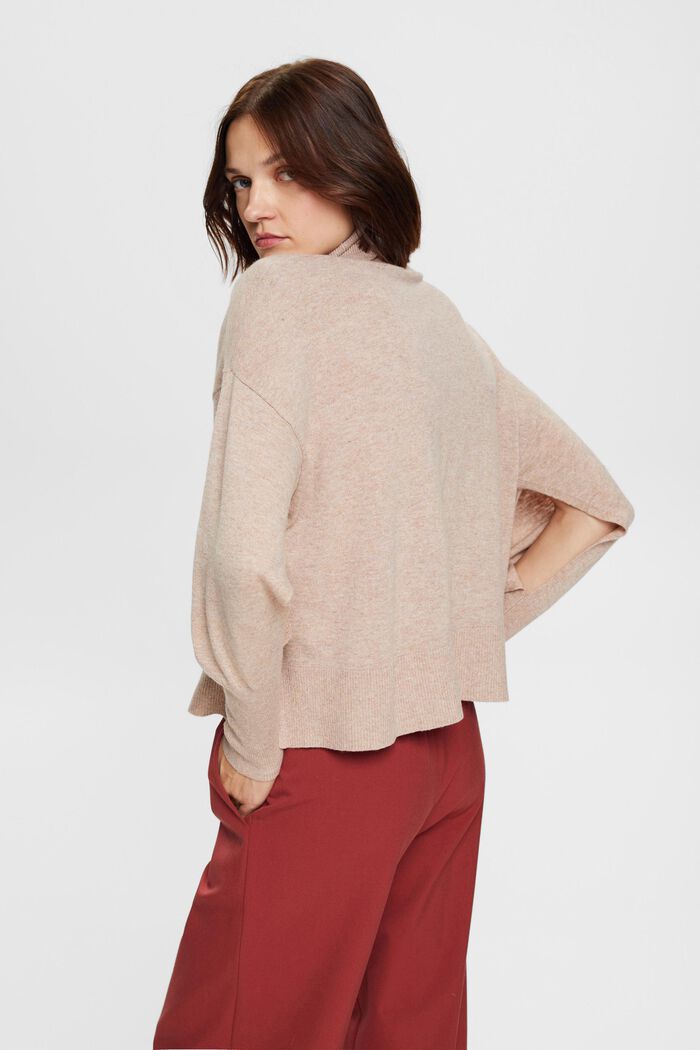 Rollkragenpullover aus Wollmix mit Kaschmir