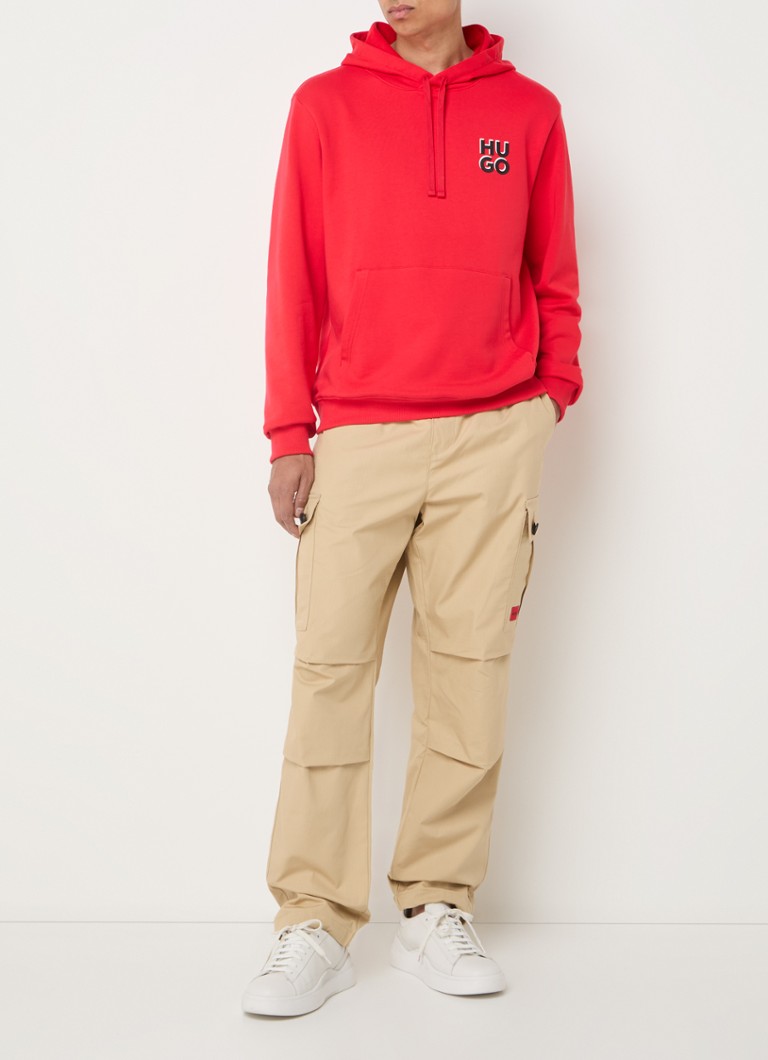 HUGO BOSS Hoodie with kangaroo pocket and logo print