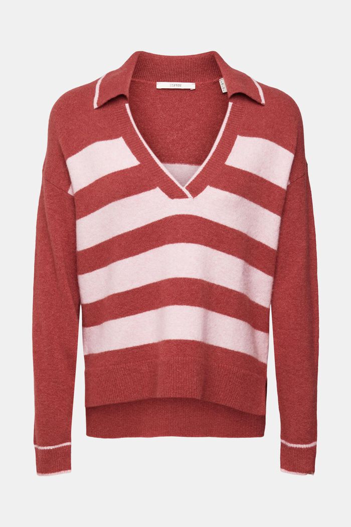 Gerippter Wollmix-Pullover