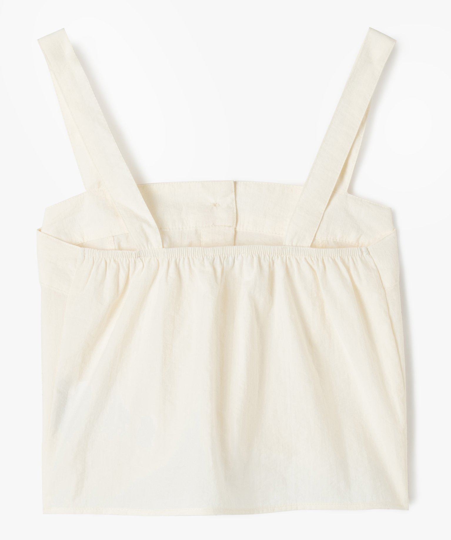 Débardeur en toile de parachute boutonnée sur l’avant fille ecru | GEMO