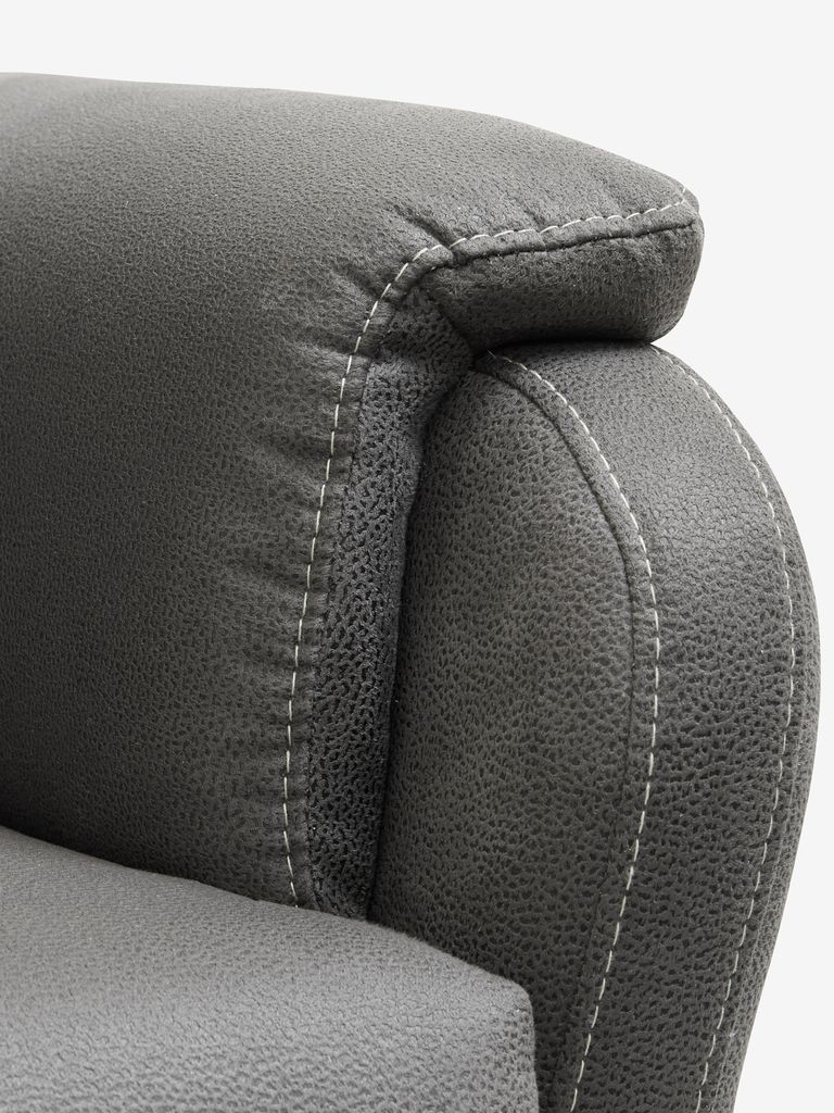 ABILDSKOV Sofa rozkładana ABILDSKOV 2-osobowa szara imitacja skóry