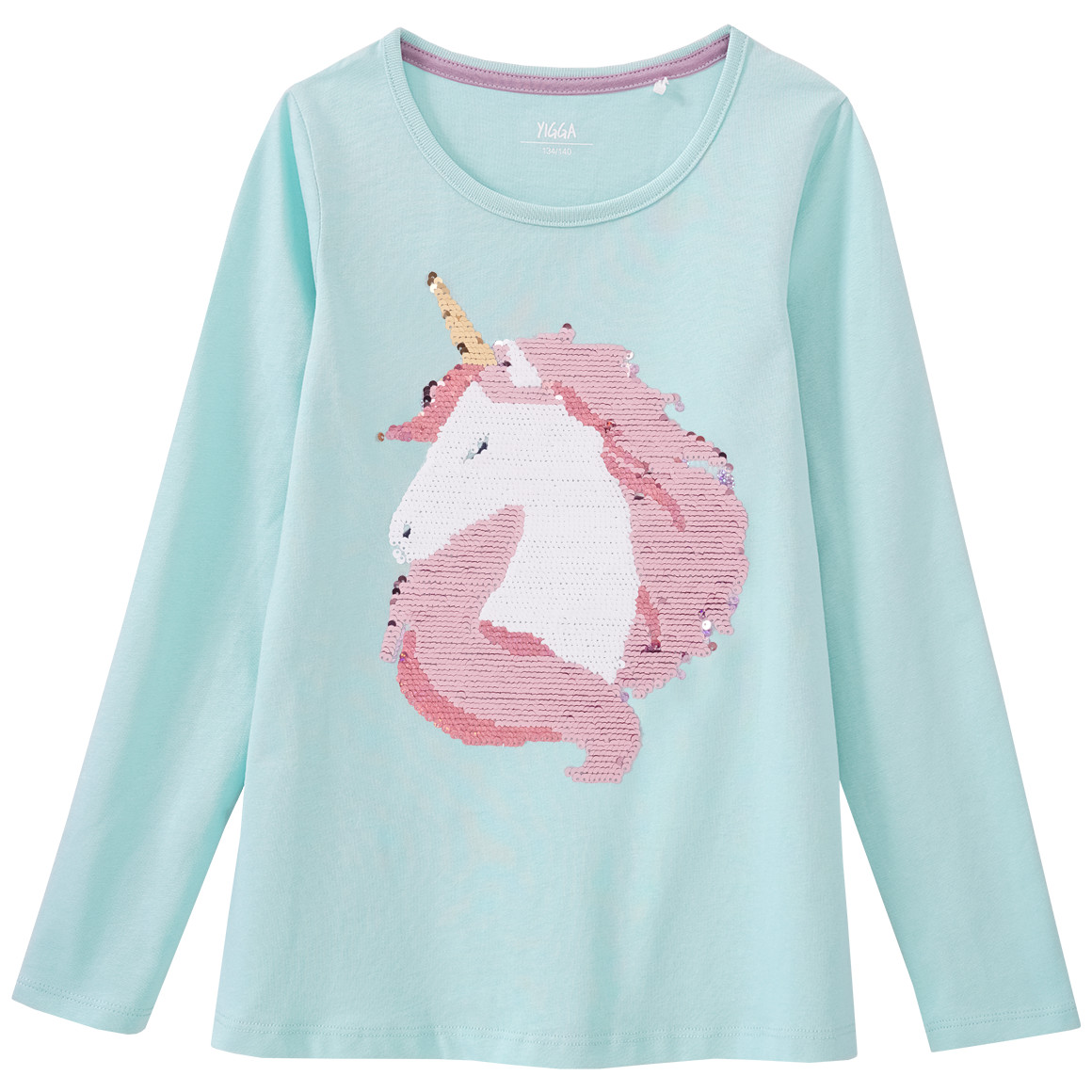 Mädchen Langarmshirt mit Wendepailletten