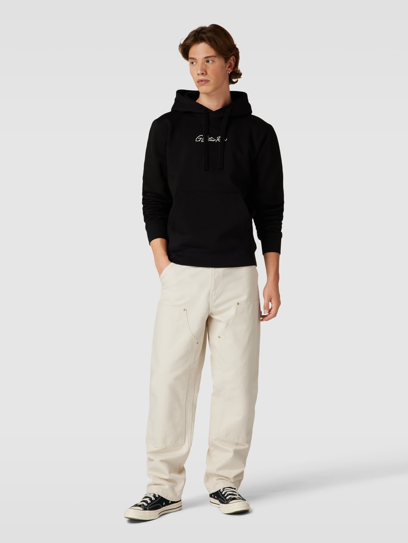 Hoodie mit Label-Stitching Modell 'Autograph' in schwarz