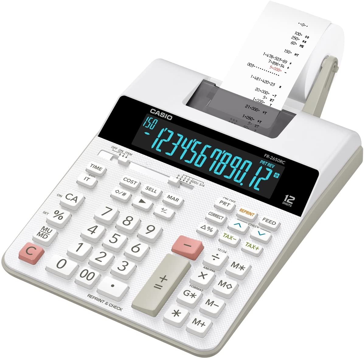 Casio FR-2650RC druckender Tischrechner 12-stellig, LC Display mit Hintergrundbeleuchtung