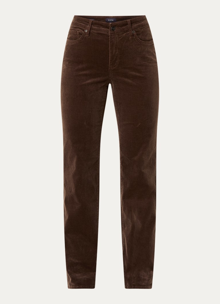 Pantaloni chino NYDJ Marilyn cu talie înaltă, croială dreaptă, din cordură elastică
