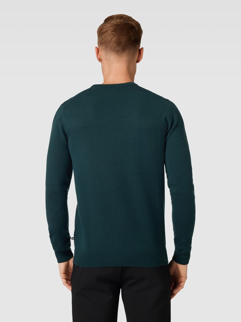 Strickpullover aus Kaschmir mit Rundhalsausschnitt Modell 'mordy' in dunkelgrün