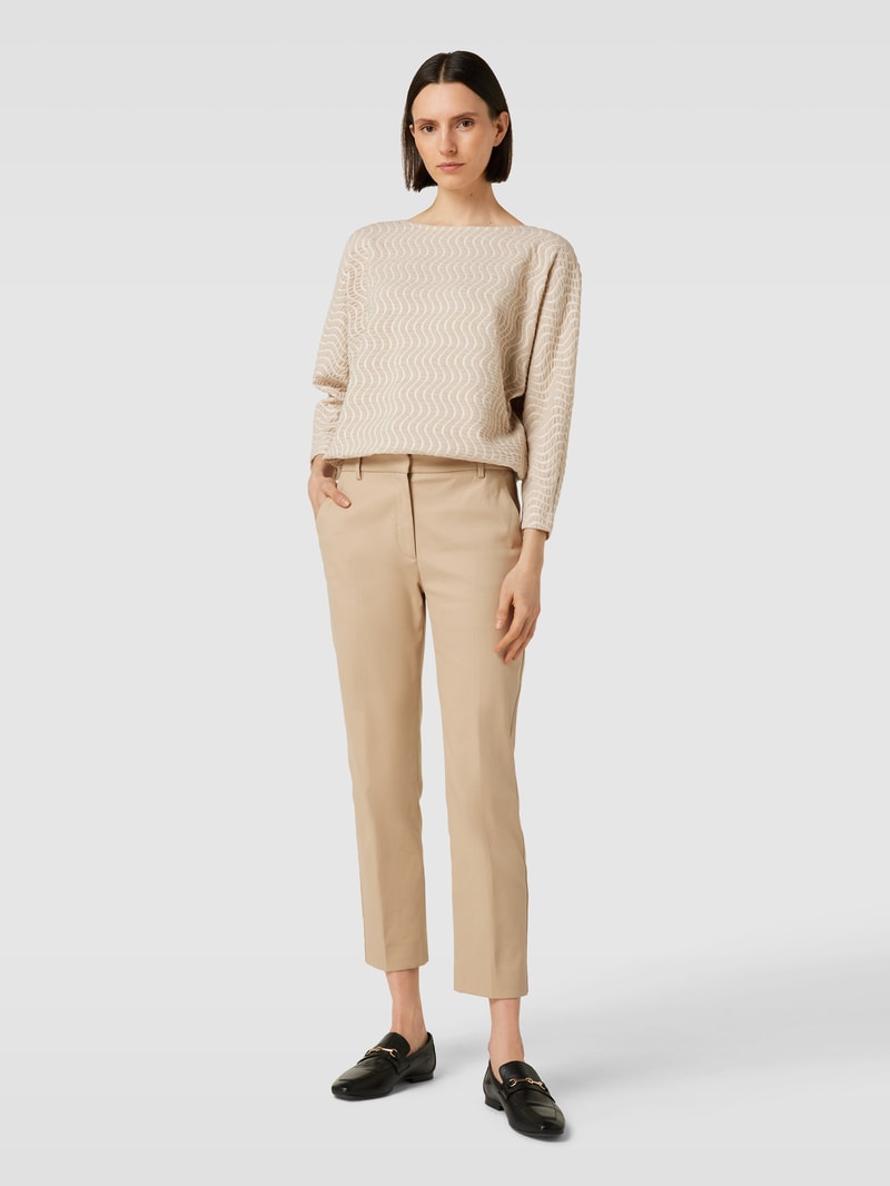 Sweatshirt mit U-Boot-Ausschnitt Modell 'Gellig' in beige meliert