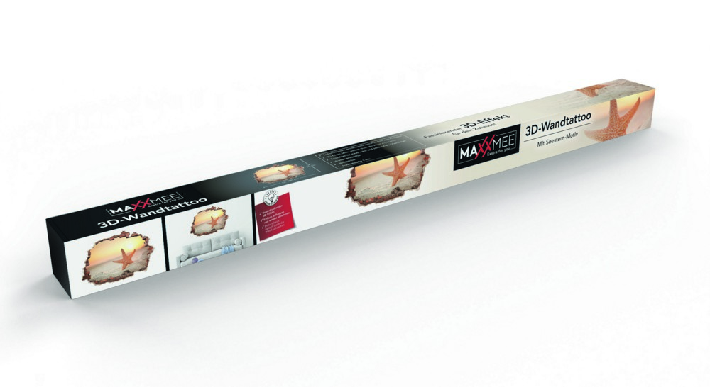 MAXXMEE Wandtattoo 3D Seestern 70x100cm mehrfarbig