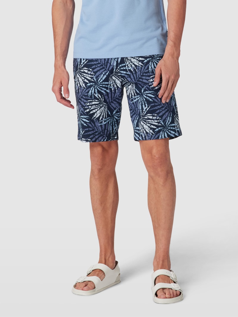 Chino-Shorts mit Allover-Print in dunkelblau