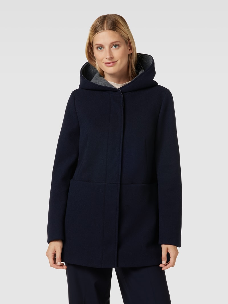 Kurzmantel mit Eingrifftaschen in marineblau