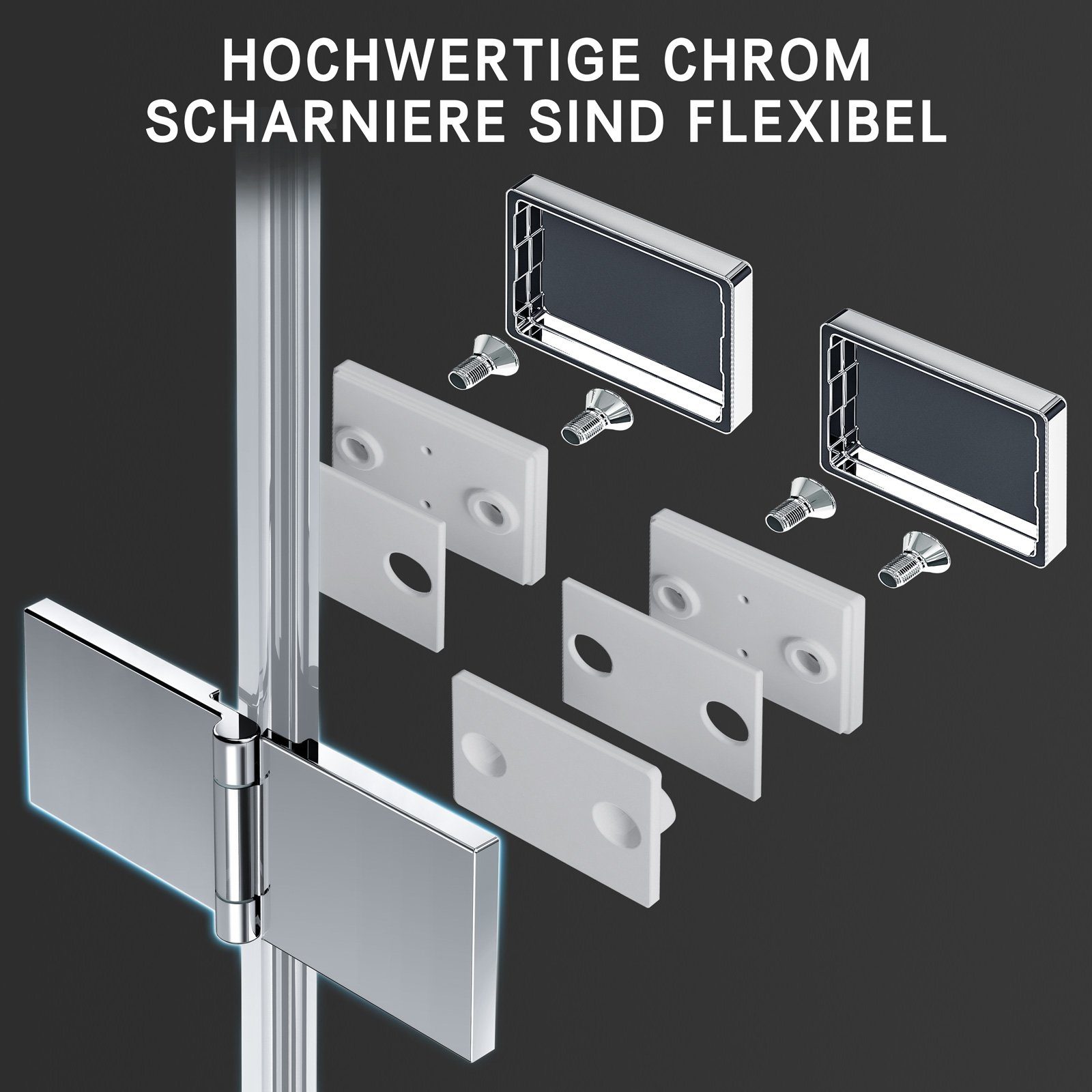 Boromal Badewannenfaltwand Badewannenaufsatz Badewannenfaltwand 3-teilig 180° Faltbare 120cm, 6mm Einscheibensicherheitsglas, Wasserabweisende beidseitiger Nanobeschichtung