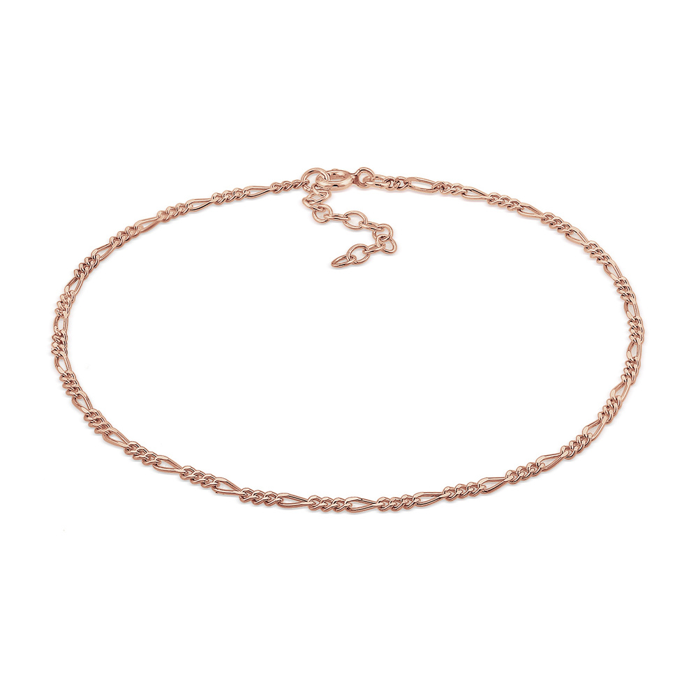 Elli Elli Bracelet de Cheville Figarokette Sommer Strand Zeitlos Basic 925 Silber Bijoux