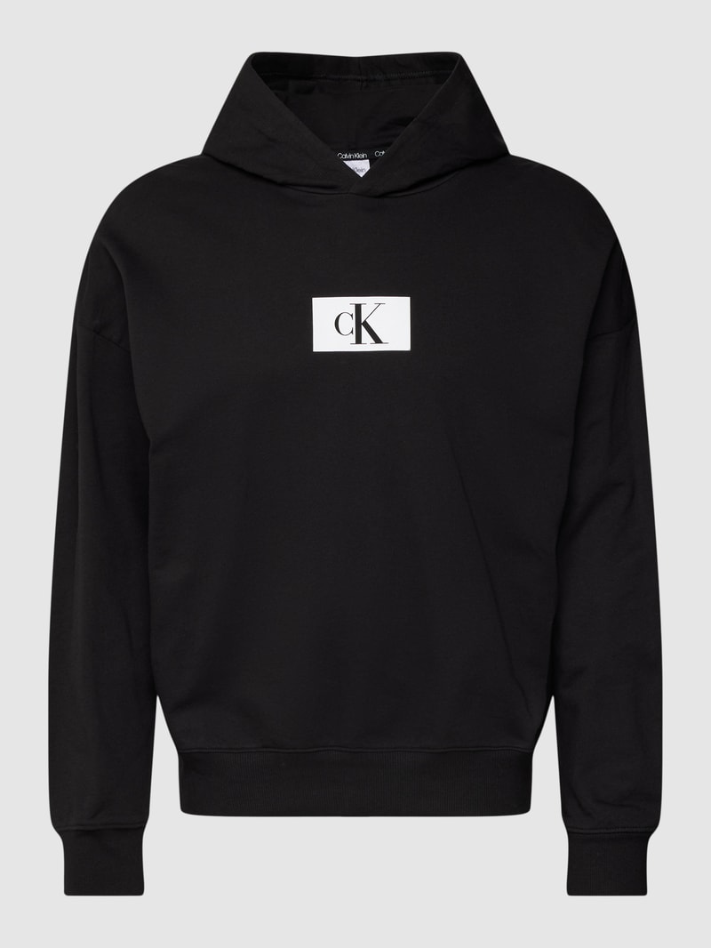 Hoodie mit Logo-Print in schwarz