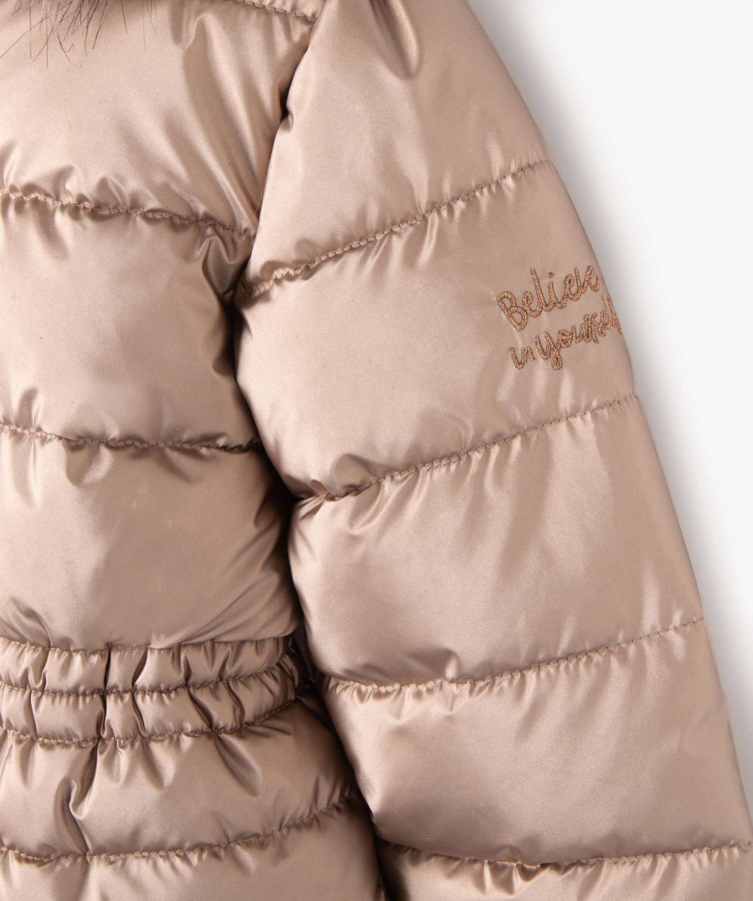 Parka matelassée à capuche avec doublure peluche fille rose | GEMO