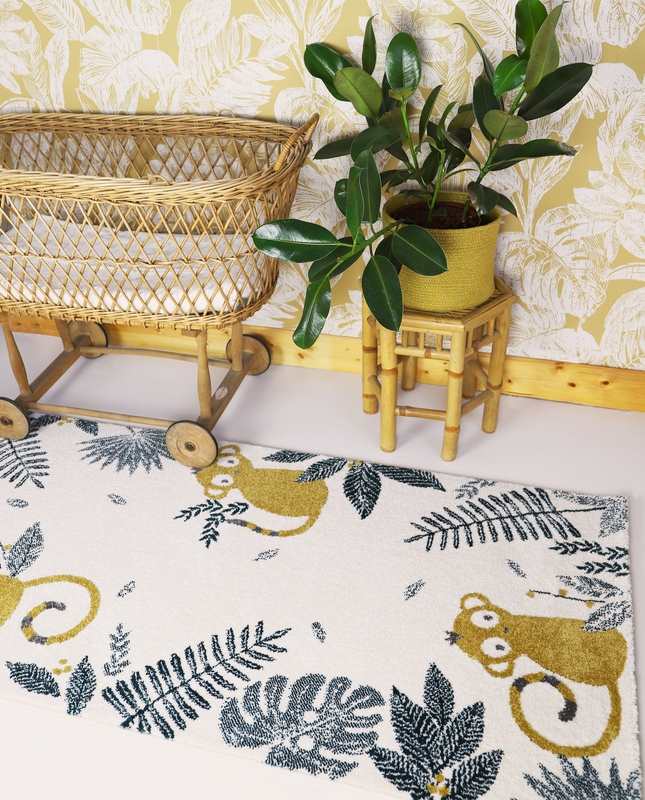 Tapis petits singes MONKEY PARADISE MIEL