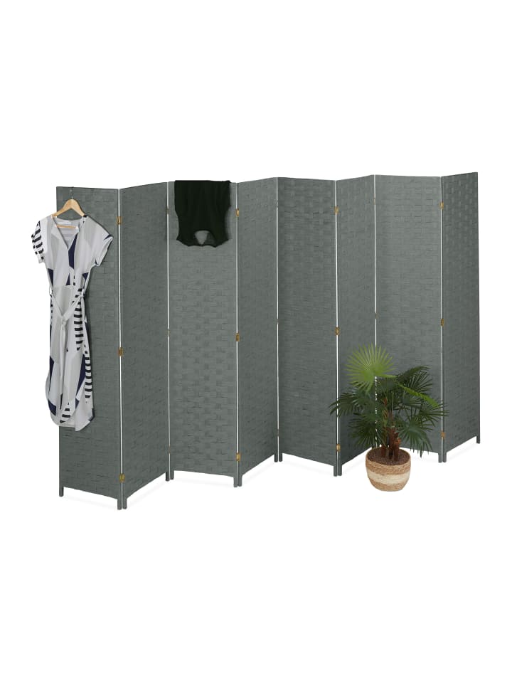 relaxdays Paravent in Grau - (B)320 x (H)170cm günstig kaufen onesize