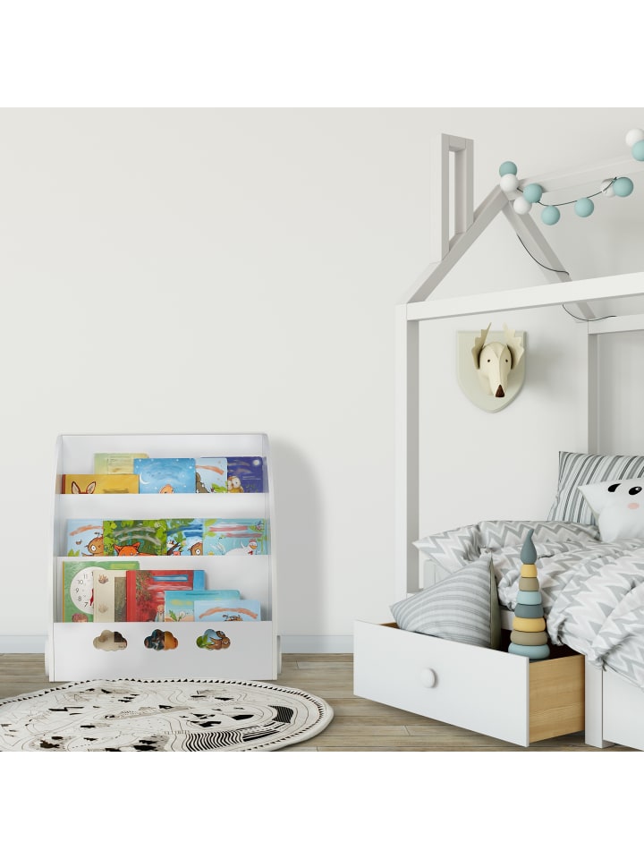 relaxdays Kinderbücherregal in Weiß - (B)58 x (H)60 x (T)45 cm günstig kaufen onesize