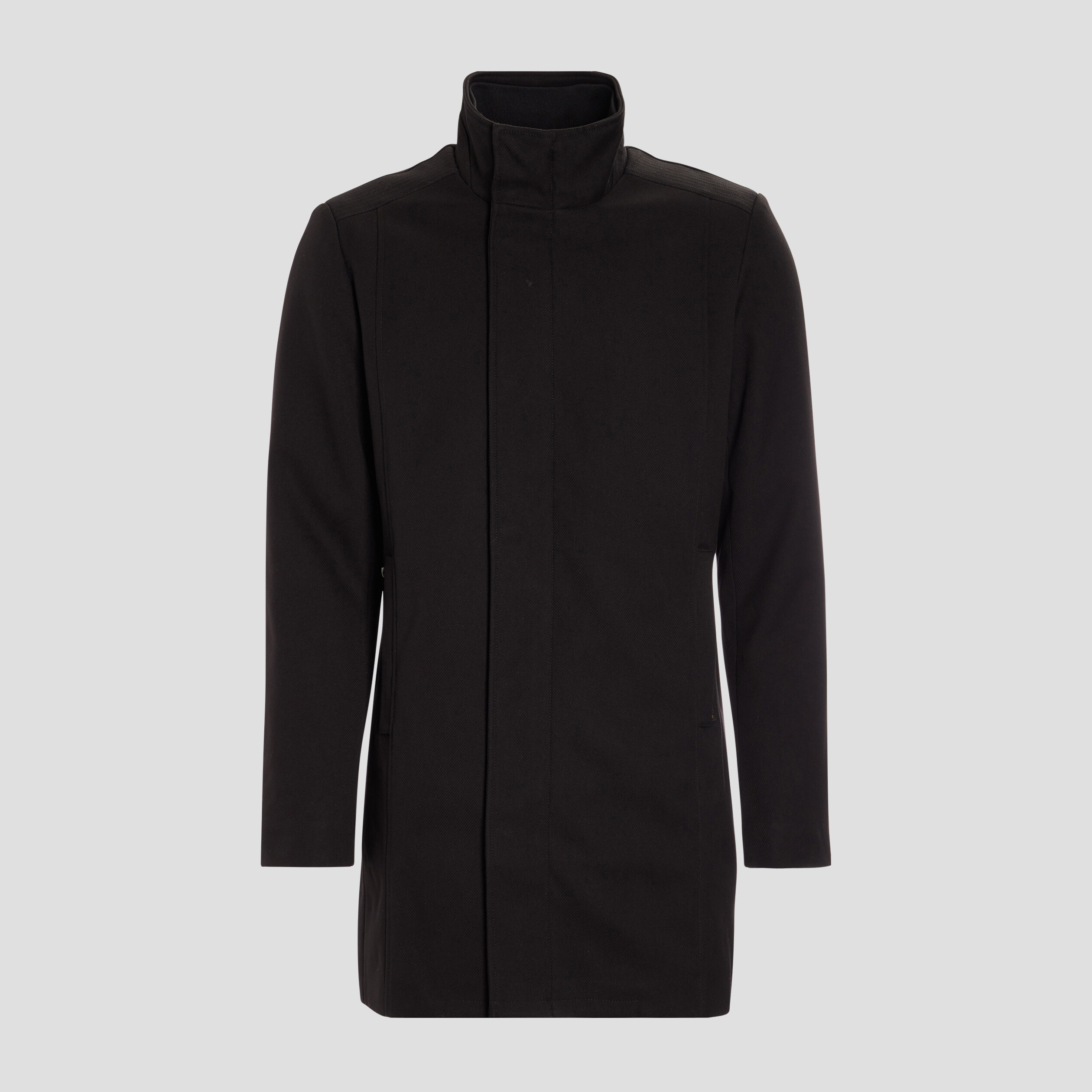 Manteau droit long noir homme | La Halle