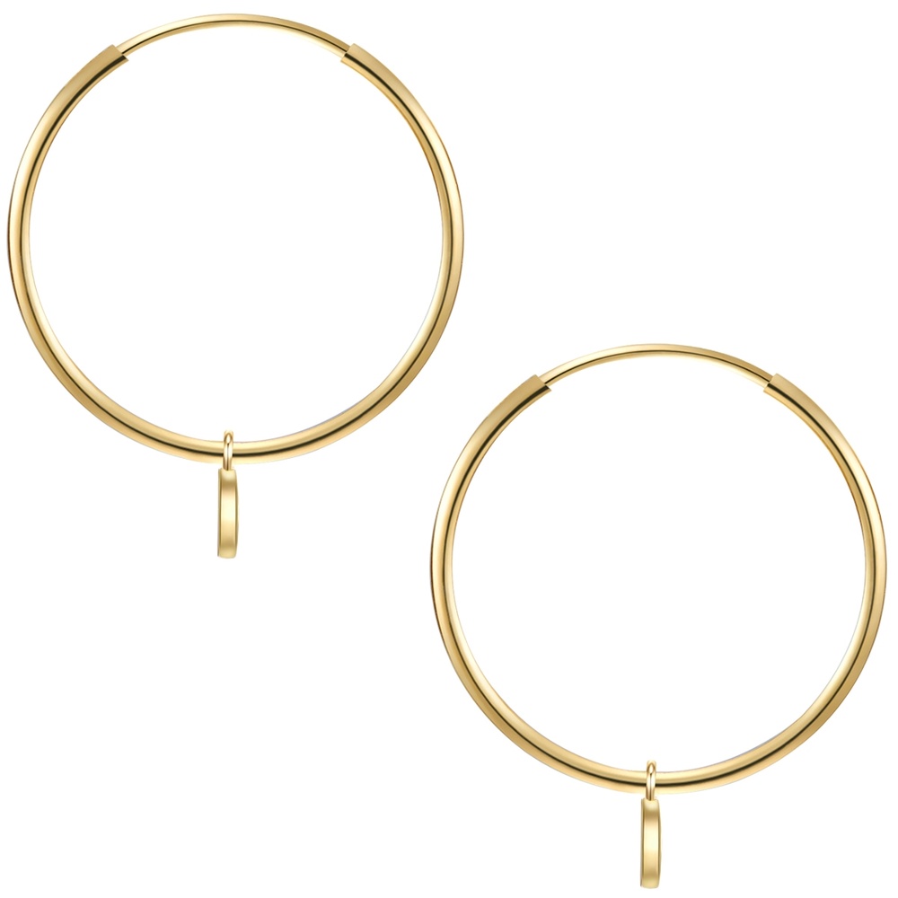 Glanzstücke München Créoles en argent Cercle Argent sterling en Or jaune Boucles d'oreilles