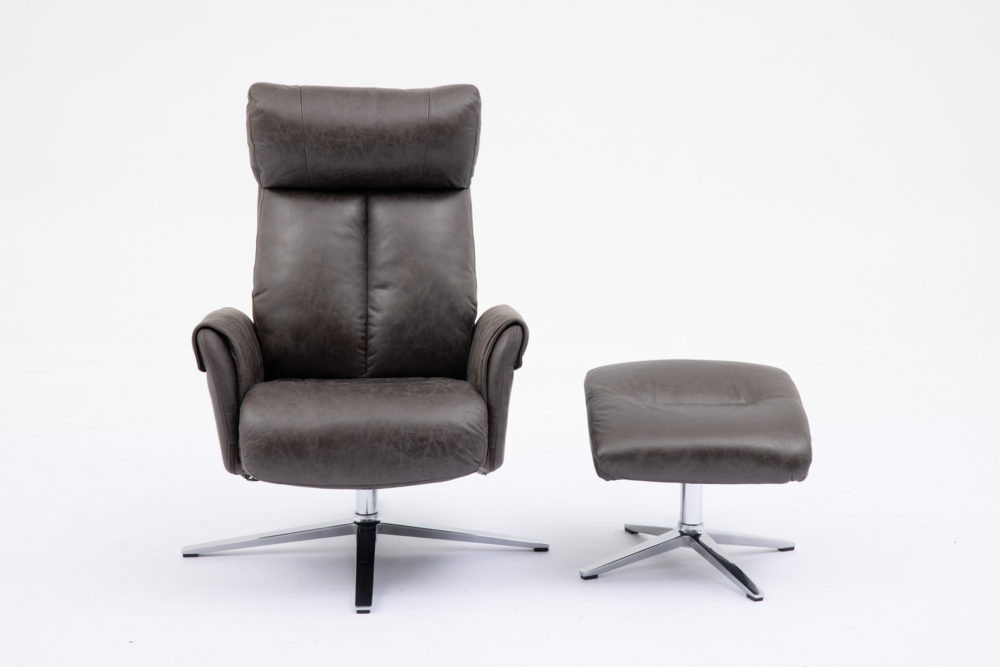 Happy Home Happy Home elektrisch verstellbarer Relaxsessel mit Hocker HWP51-GRA grau
