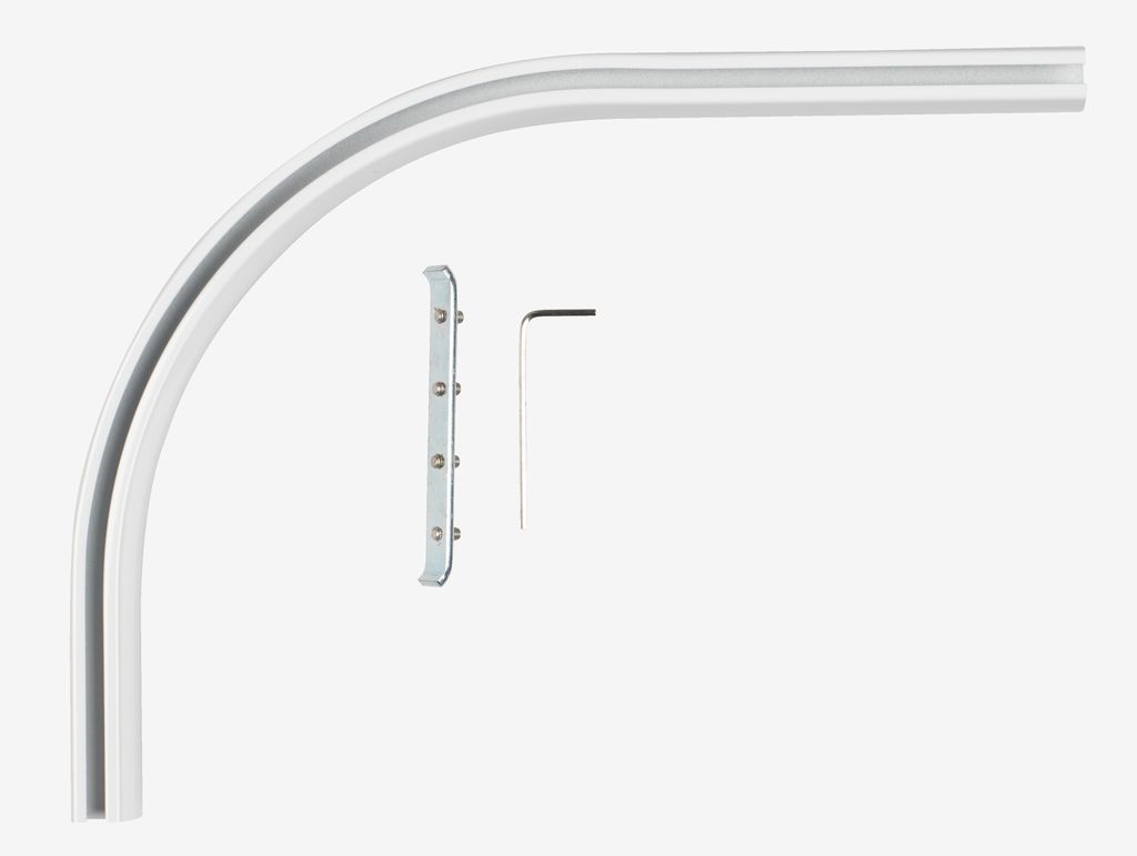 Suporte de canto FLEXI 90° para varão de cortina, branco
