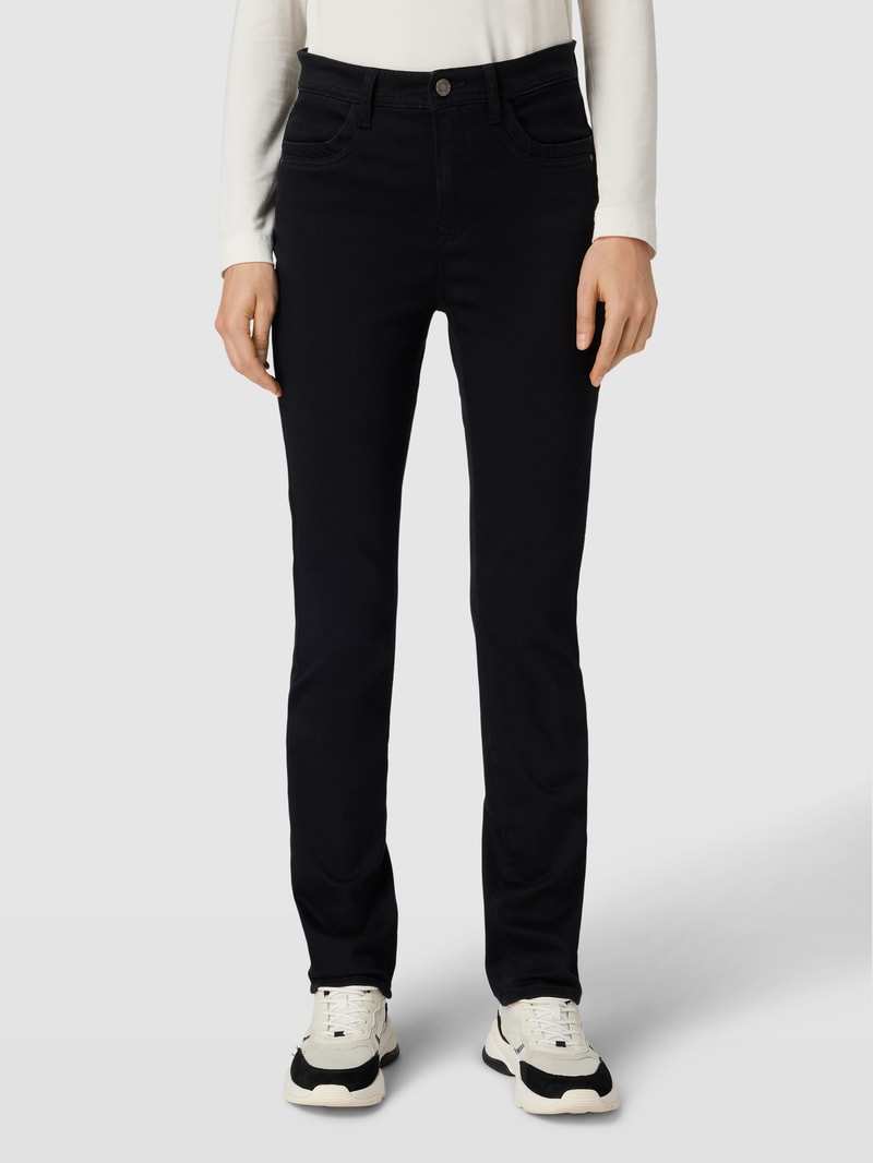 Jeans im unifarbenen Design Modell 'Mary' in schwarz