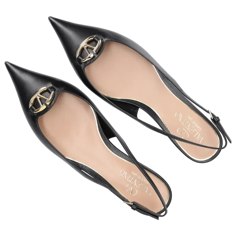 Valentino Garavani - Sling-Ballerinas VLOGO Nappaleder - schwarz