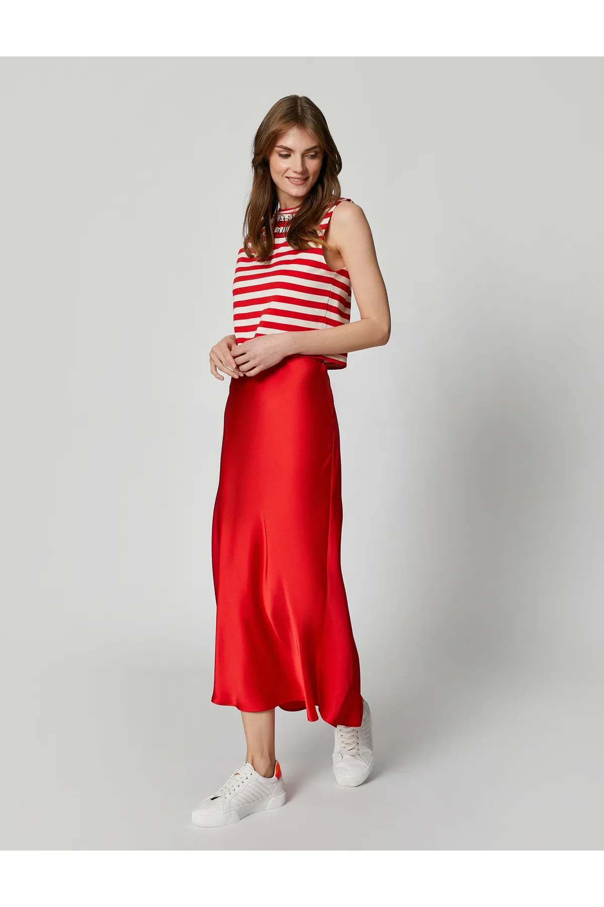 Koton  Midi-Rock in A-Linie aus Satin
