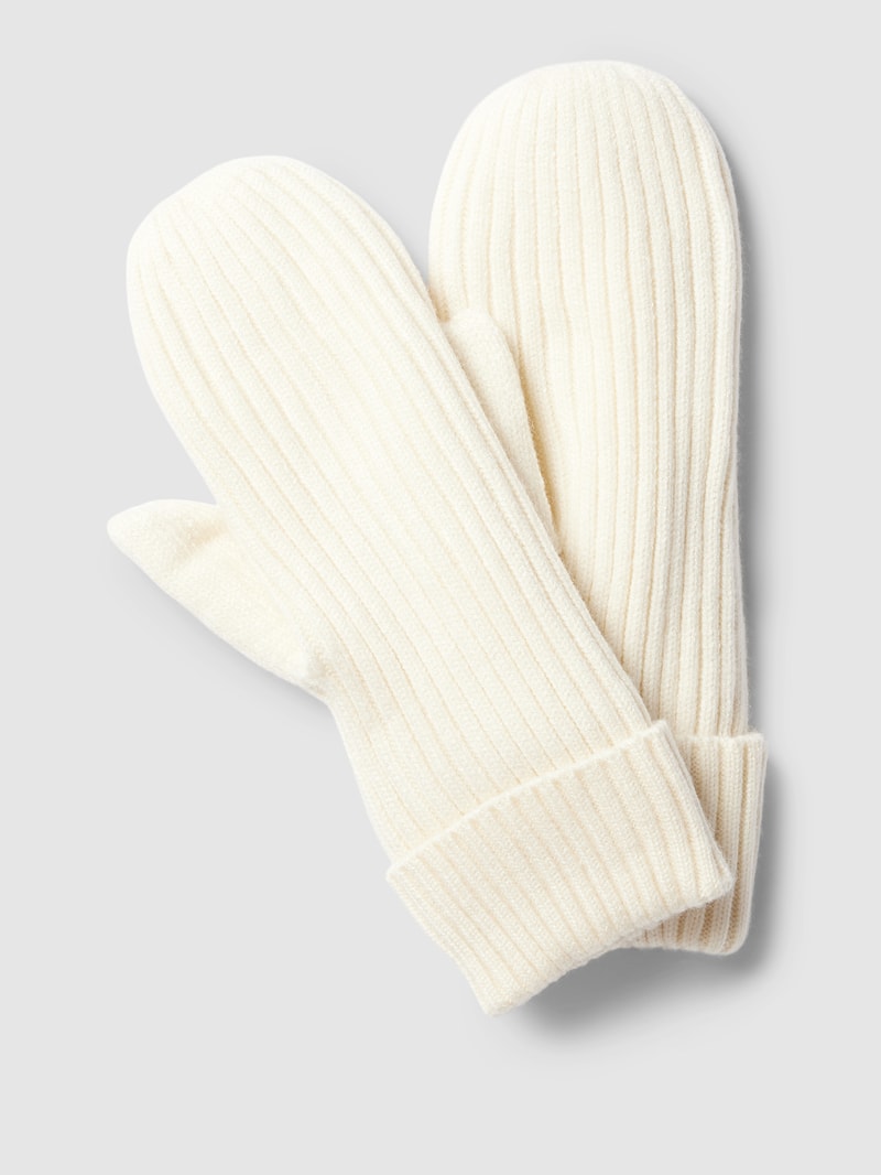 Handschuhe mit breitem Umschlag Modell 'ZENNA' in weiß