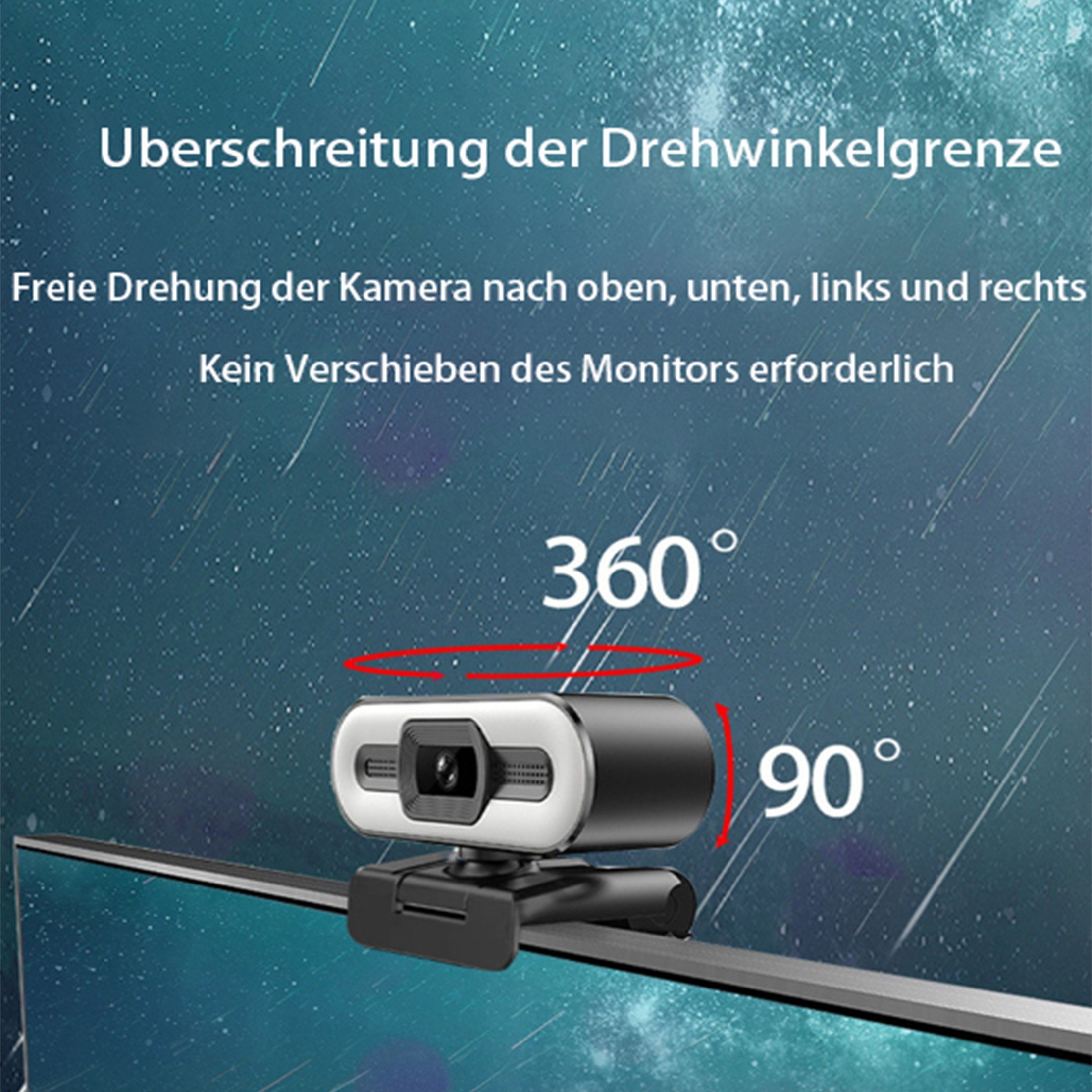 Diida Webcam,Computer-Webcam,Mini,Fülllicht,Anti-Blaulicht,HD,2K Dashcam