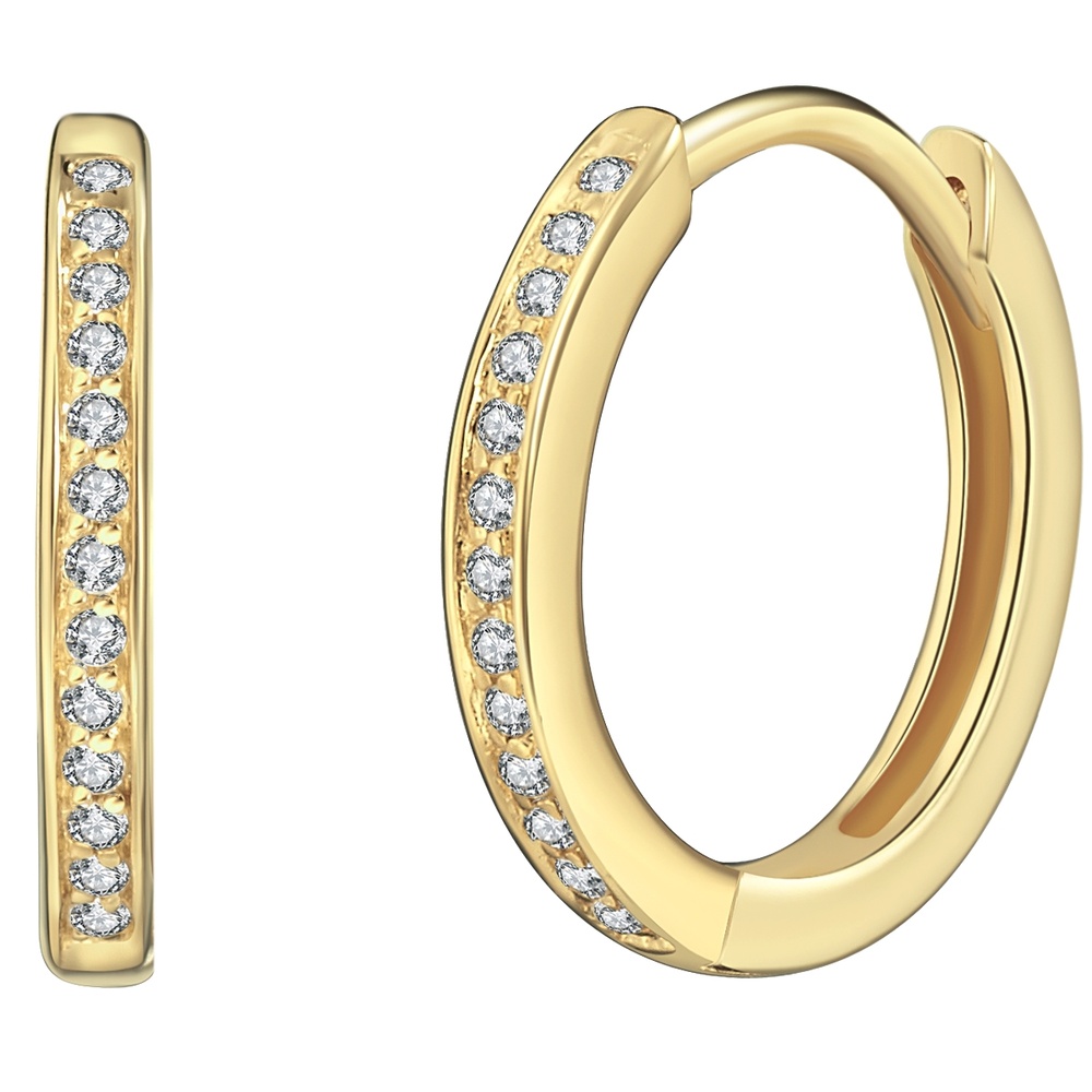 Rafaela Donata Créoles en argent Argent sterling Oxyde de zirconium (CZ) en Or jaune Boucles d'oreilles