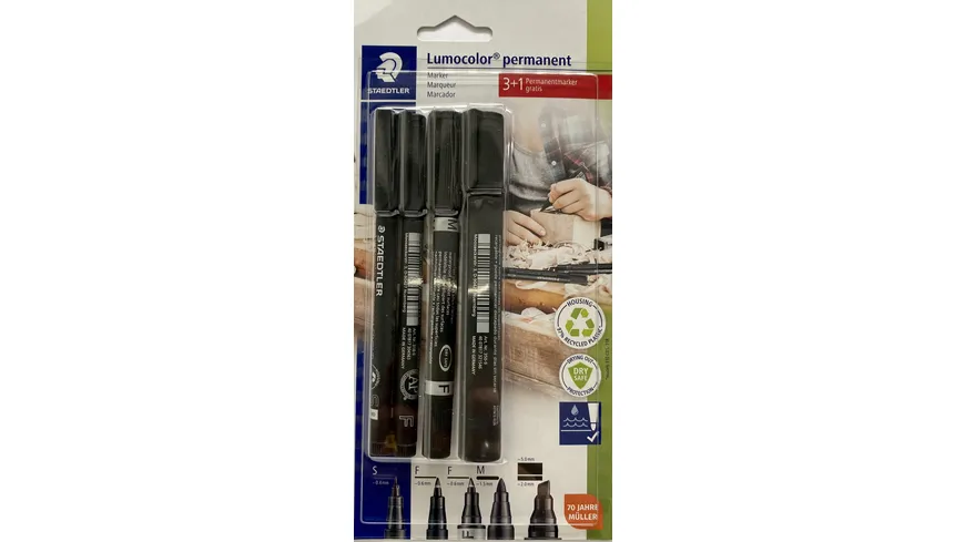 STAEDTLER Lumocolor® Permanentmarker 3+1