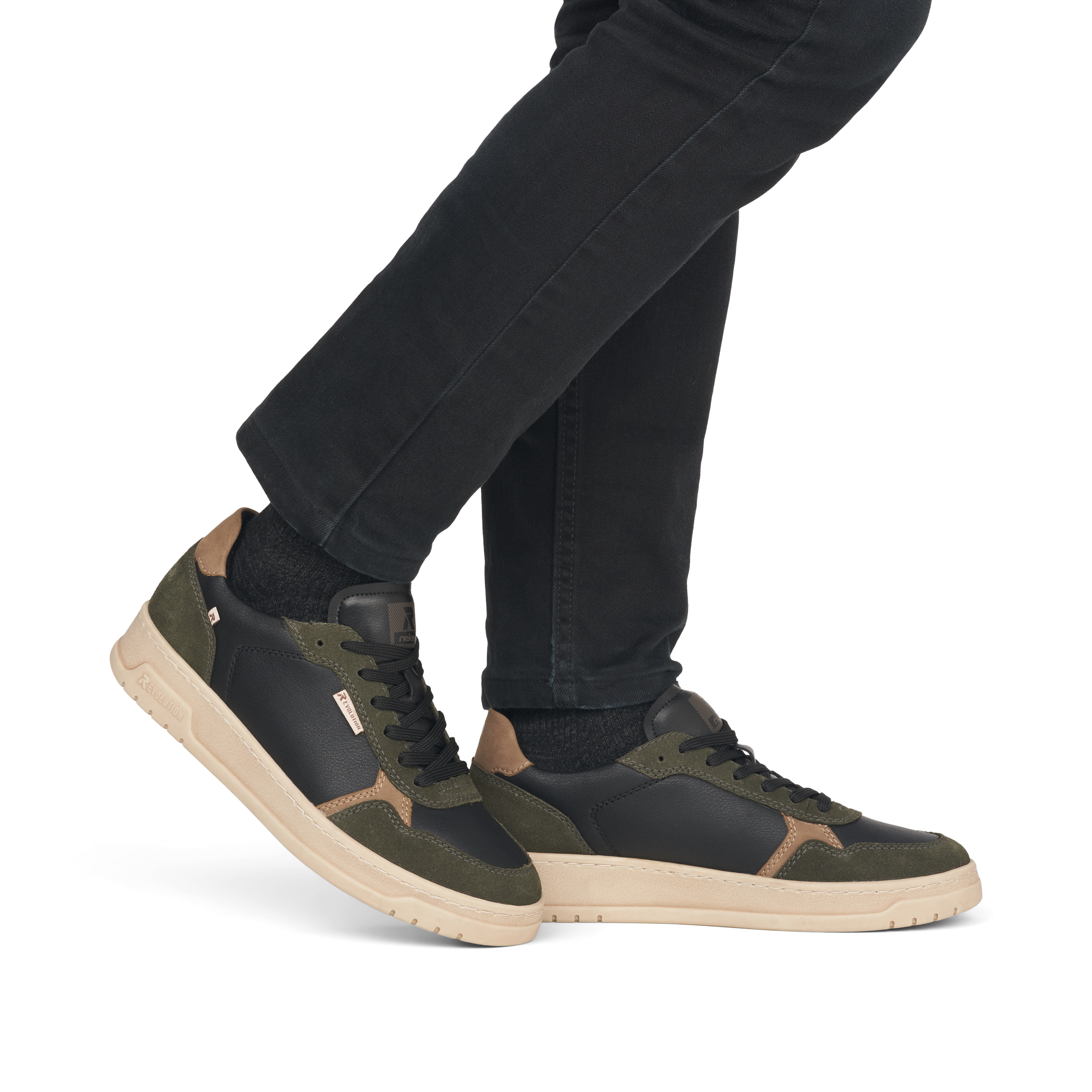 Rieker Herren Sneaker Low steel-black forest-green