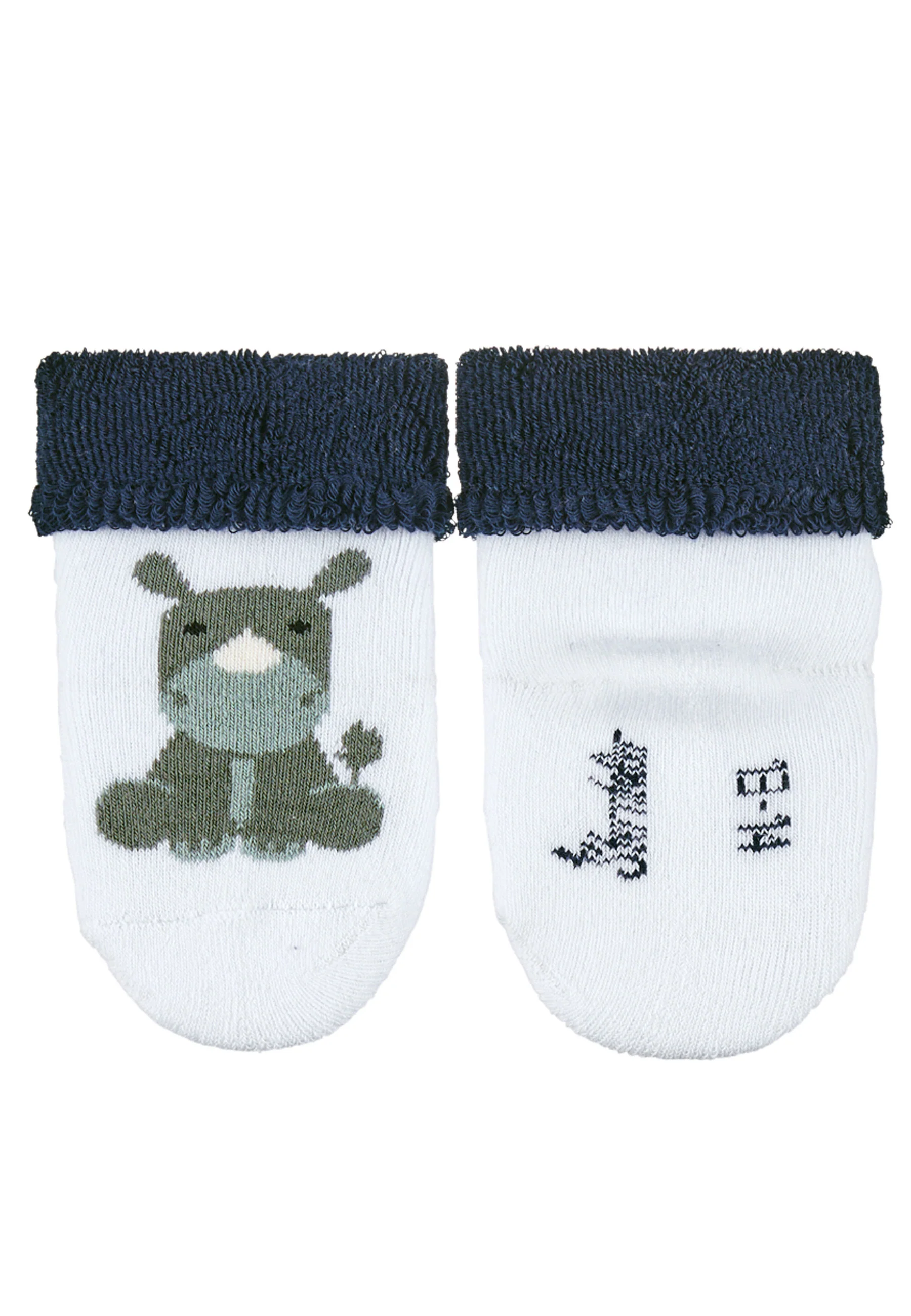 Babysocken im 3er-Pack Nashorn, Vollplüsch innen
