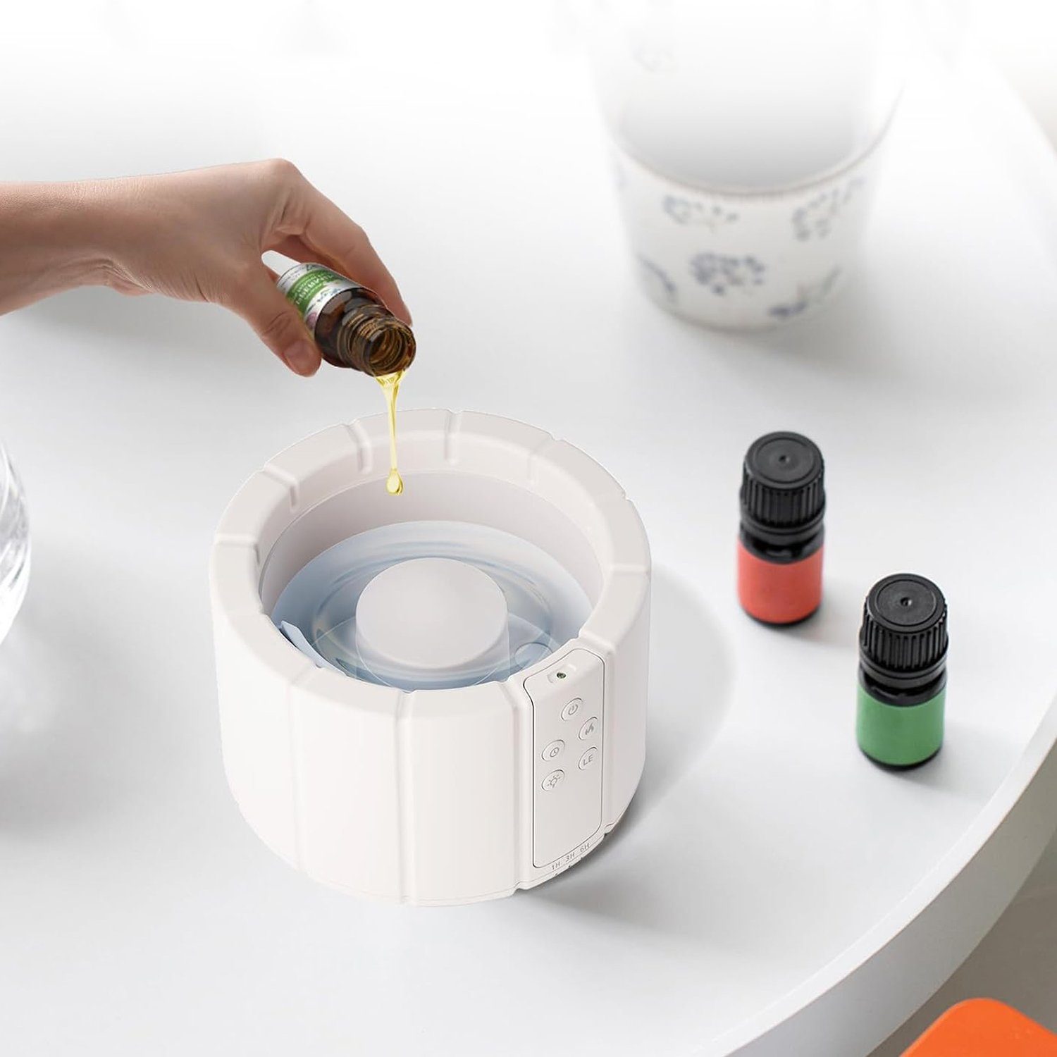 Bedee Diffuser Flame Aroma Diffuser für Ätherische Öle 250ml Lagerfeuer Flammeneffekt, 0,25 l Wassertank, mit 3 Helligkeit Modi, mit Fernbedienung, 3 Timer