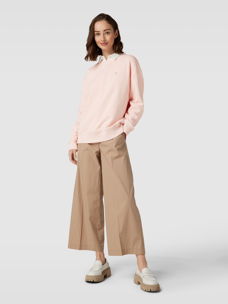 Sweatshirt mit gerippten Abschlüssen Modell 'SHIELD' in hellrosa