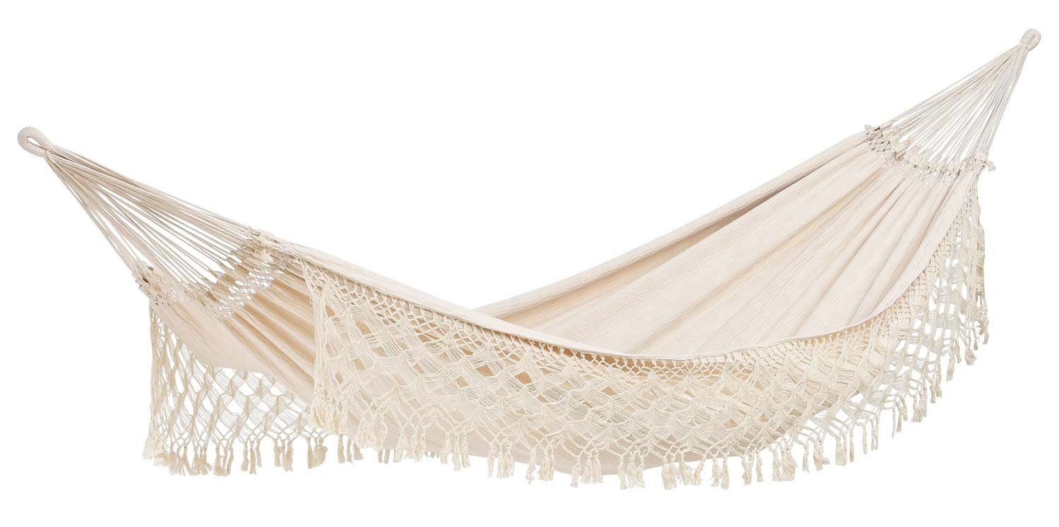 Amazonas Hängematte XXL Boho Hängematte Rio, Makramee, Jaquard-Webstoff, belastbar bis max 200 kg, nachhaltig produziert