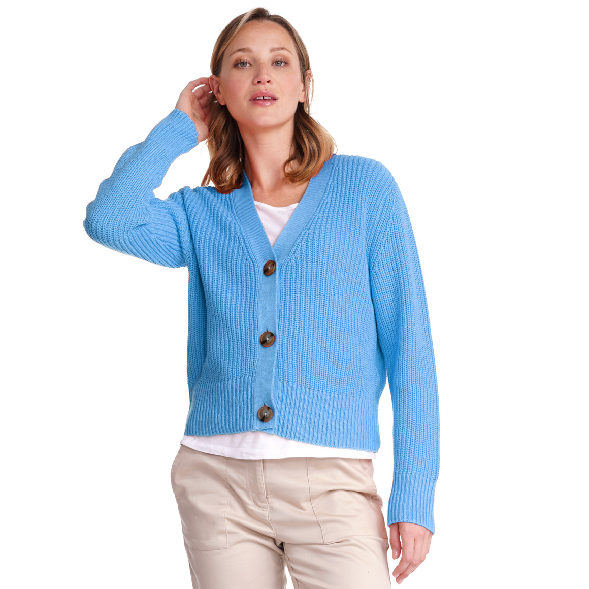Damen Strickjacke mit Knopfleiste
